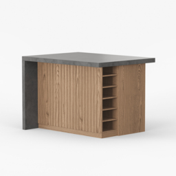 1270 mm Large Natural & G Kitchen Island with Storage Kitchen Cabinet Marble Veneered Top - thumbnail 8