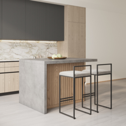 1270 mm Large Natural & G Kitchen Island with Storage Kitchen Cabinet Marble Veneered Top - thumbnail 2