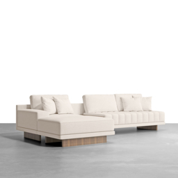 Modular Fabric Sectional Sofa Set with Concrete Coffee Table - thumbnail 5