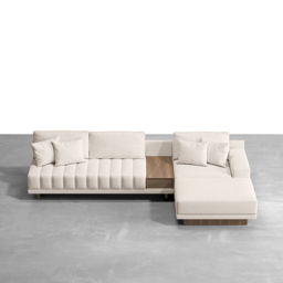 Modular Fabric Sectional Sofa Set with Concrete Coffee Table - thumbnail 4