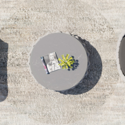 Modern Sintered Stone Top Round Outdoor Coffee Table with Textilene Rope Woven Base in Grey - thumbnail 4