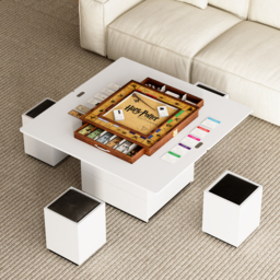 Modern White Lift Top Marble Coffee Table with Drawers & Storage Multifunction Table - thumbnail 5