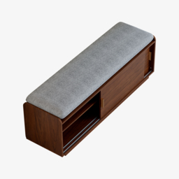 2 Doors Shoe Storage Entryway Bench Walnut Shoe Rack (135 cm) - thumbnail 7
