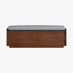 2 Doors Shoe Storage Entryway Bench Walnut Shoe Rack (135 cm) - thumbnail 6