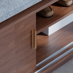 2 Doors Shoe Storage Entryway Bench Walnut Shoe Rack (135 cm) - thumbnail 5