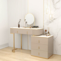 Makeup Vanity Extendable with 5-Drawer Dressing Table & Vanity Stool Set - thumbnail 5