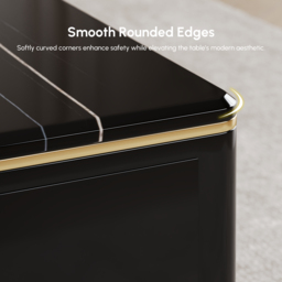 Chift 130 cm Modern Marble Coffee Table & Storage Drawers Gold Stainless Steel Legs - thumbnail 7