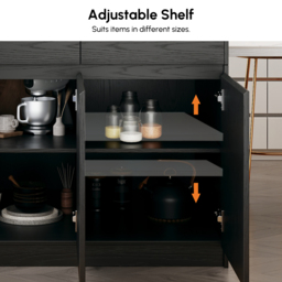 205 - 285 cm Modern Extendable Sintered Stone Kitchen Island White with Doors and Drawers - thumbnail 9