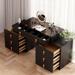Extendable Retractable Dressing Table with Jewellery Storage Dresser Closet Island