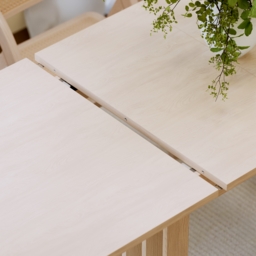 "55""-87"" Rectangle Extendable Dining Table for 8 Person Japandi Whitewash Dining Room Table" - thumbnail 9