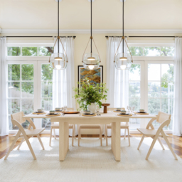 "55""-87"" Rectangle Extendable Dining Table for 8 Person Japandi Whitewash Dining Room Table" - thumbnail 5