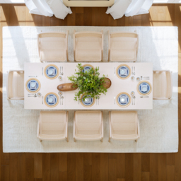 "55""-87"" Rectangle Extendable Dining Table for 8 Person Japandi Whitewash Dining Room Table" - thumbnail 4