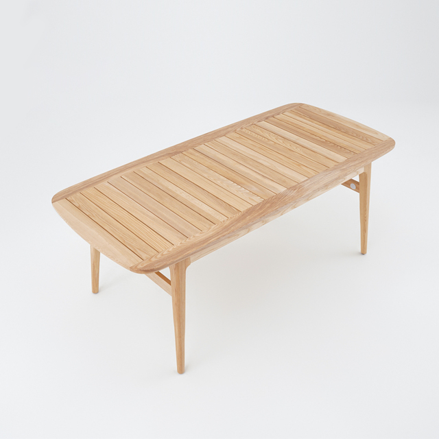Mid Century Modern 6 - Person Rectangle Wood Outdoor Patio Dining Table in Natural - image 1