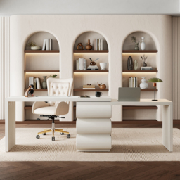 Humply Modern Minimalist Style L Shaped Desk Solid 1520mm Executive Office Desk - thumbnail 2
