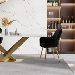 Modern Dining Chair Black Velvet Upholstered Dining Chairs With Arms (Set of 2) - thumbnail 3