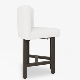 "40"" Round Wooden White Small Nesting Dining Table Set for 4 White Upholstered Chairs" - thumbnail 9