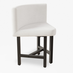 "40"" Round Wooden White Small Nesting Dining Table Set for 4 White Upholstered Chairs" - thumbnail 8