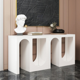 1600mm Modern Arched Console Table White Wooden Entryway Table by