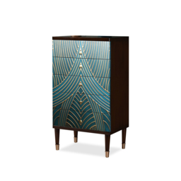 Novel Blue Cabinet Gold-Painted 5-Drawer Chest in Large - thumbnail 6