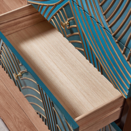 Novel Blue Cabinet Gold-Painted 5-Drawer Chest in Large - thumbnail 4