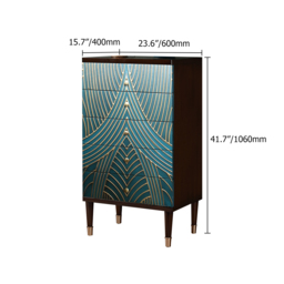 Novel Blue Cabinet Gold-Painted 5-Drawer Chest in Large - thumbnail 7