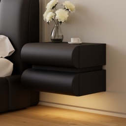Humply Leather Floating Smart Nightstand with Drawer - thumbnail 1