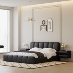 Humply Leather Floating Smart Nightstand with Drawer - thumbnail 6