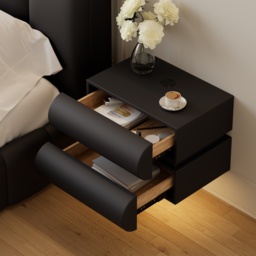 Humply Leather Floating Smart Nightstand with Drawer - thumbnail 4