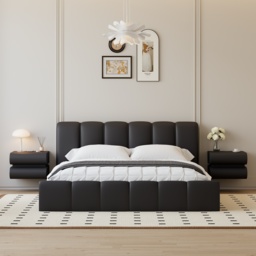 Humply Leather Floating Smart Nightstand with Drawer - thumbnail 5
