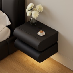Humply Leather Floating Smart Nightstand with Drawer - thumbnail 2