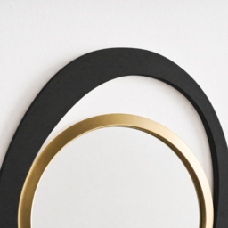 90cm Abstract Wall Mirror, Matte Black and Gold, Horizontal or Vertical - thumbnail 7