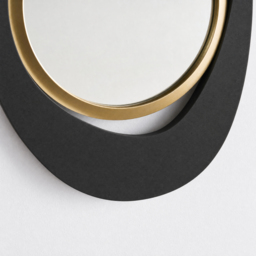 90cm Abstract Wall Mirror, Matte Black and Gold, Horizontal or Vertical - thumbnail 9