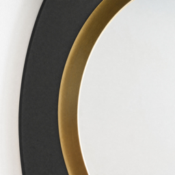90cm Abstract Wall Mirror, Matte Black and Gold, Horizontal or Vertical - thumbnail 8