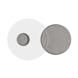 Set of 2 Round Nesting Coffee Table Set Glass Modern Concrete Gray Drum Coffee Table - thumbnail 8
