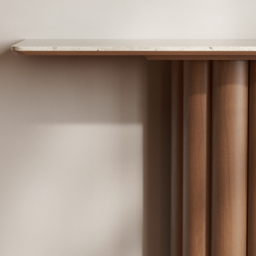 Travertine Top Console Table Solid Wood Entryway Furniture in Walnut & Beige (1200mm Wide) - thumbnail 8