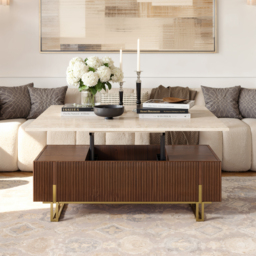 "Grovyn 47.2"" Fluted Lift-Top Coffee Table with 2 Drawers" - thumbnail 2