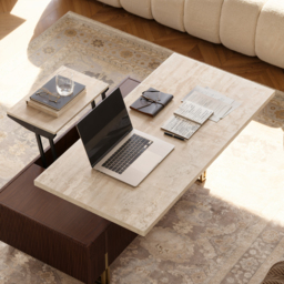 "Grovyn 47.2"" Fluted Lift-Top Coffee Table with 2 Drawers" - thumbnail 3