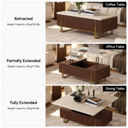 "Grovyn 47.2"" Fluted Lift-Top Coffee Table with 2 Drawers" - thumbnail 6