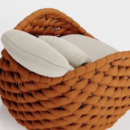 Cocaro Garden Aluminium & Rope Weave Swivel Lounge Chair in Orange - thumbnail 7