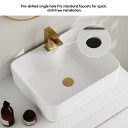 80 cm White Floating Bathroom Vanity Right Offset Vessel Sink - thumbnail 8