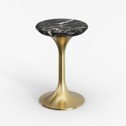 Marble Top Round Cocktail Table with Gold Base Accent Table for Living Room - thumbnail 9