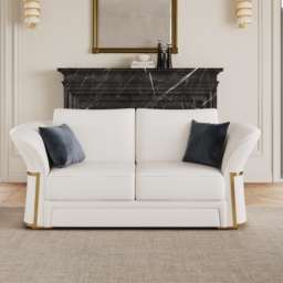 Modern Faux Leather Living Room Sofa Set in White Set of 3 - thumbnail 7