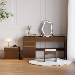 Modern Dressing Table with Chair with Lighted Vanity Mirror & Charging Station & Jewellery Storage Dressing Table - thumbnail 4