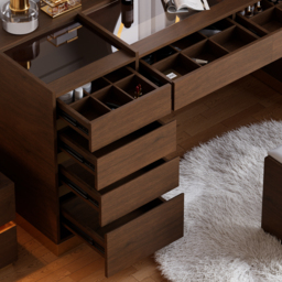 Modern Dressing Table with Chair with Lighted Vanity Mirror & Charging Station & Jewellery Storage Dressing Table - thumbnail 6