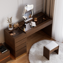 Modern Dressing Table with Chair with Lighted Vanity Mirror & Charging Station & Jewellery Storage Dressing Table - thumbnail 2