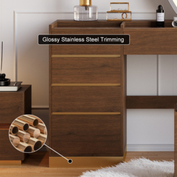 Modern Dressing Table with Chair with Lighted Vanity Mirror & Charging Station & Jewellery Storage Dressing Table - thumbnail 9