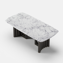 2000mm Modern Rectangle Sintered Stone Top Dining Table for 8 Seaters in Black & White - thumbnail 6
