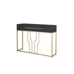800mm Modern Narrow Black Console Table with Storage Wood Entryway Table with Drawers - thumbnail 6