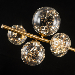 Modern 10-Light Gold Kitchen Island Light with Glass Globe Shade Ceiling Pendant Lights - thumbnail 8