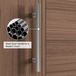 1500mm Double Basin Bathroom Vanity with Silver Handles – Walnut Modern Floating Vanity - thumbnail 9